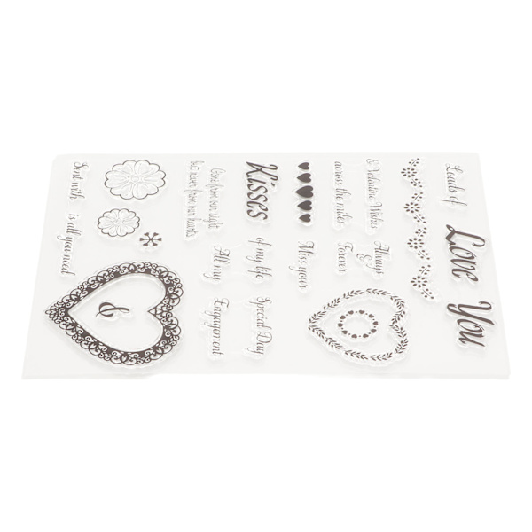 Klare stempler med støpeform DIY-kombinasjon Resirkulerbare klare avtrykkskortstempler for scrapbooking