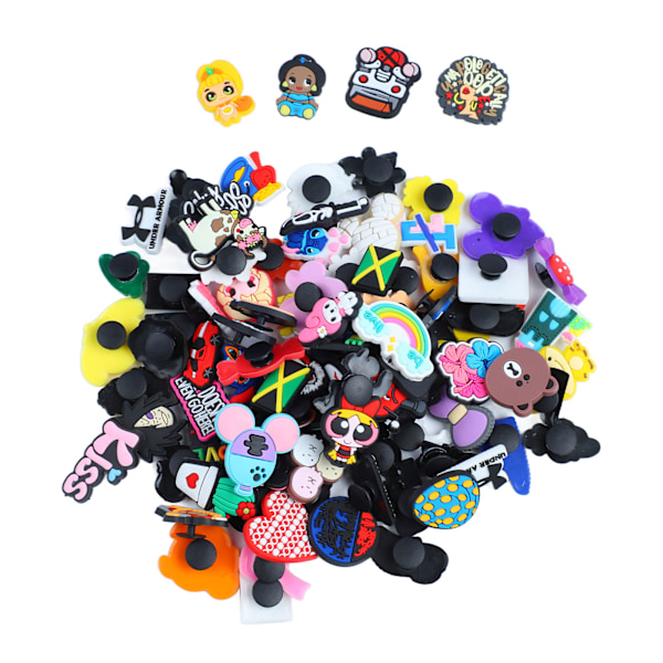 100 stk. Cartoon Sko Charm Vandtæt Udsøgt Multipurpose Sko Dekoration Charm til Fest DIY