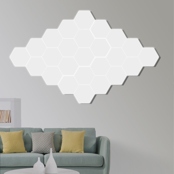 Modern enkel hexagonal formkombination DIY LED vägglampa hem dekorativt ljus dekorationEU-kontakt 110-240V