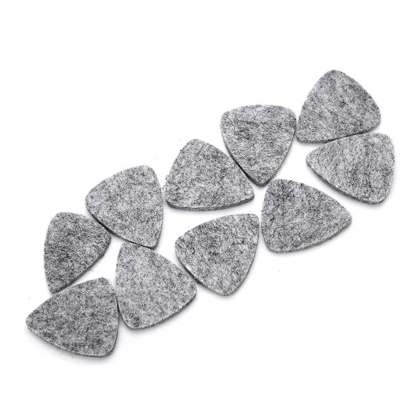 10 st Högkvalitativa Plektrum i Ullfilt 3mm för Gitarr Ukulele (Grå)