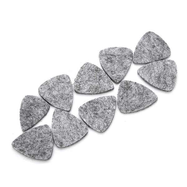 10 stk. høykvalitets plektre i ullfilt 3 mm for gitar ukulele (grå)