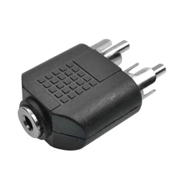 3,5 mm hun til dobbel hann lyd (rca) jack adapter 1 hun til 2 hann 1/8in