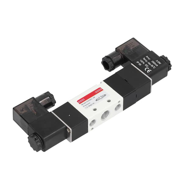 Pneumatisk magnetventil 3 positioner 5 vejs stabil holdbar robust kompakt rustfri antikorrosions magnetisk luftventil DC24V