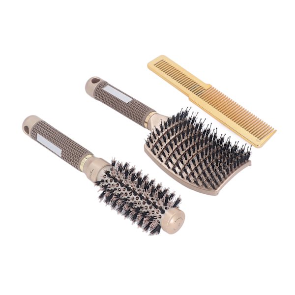 3st hårborste set Hemma frisörsalong Rund borste Böjd ventilborste Clipper Skärkam Styling Tool