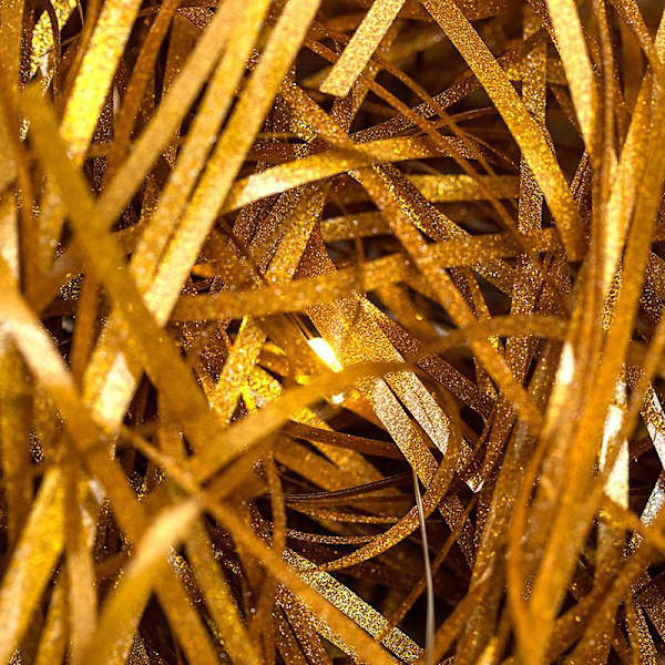 Guldstrimlat tyg - 500g, glänsande raffia för dekorativ korg, presentförpackningsfyllning, festtillbehör