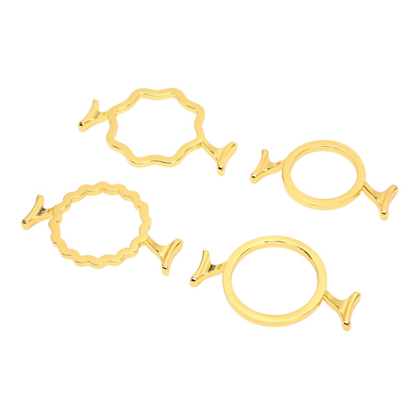 4 stk. voksforseglingsforme i guld farve zinklegering assorteret stil robust holdbar voksforseglingsstampelringe til 0,98 tommer 1,18 tommer stempel