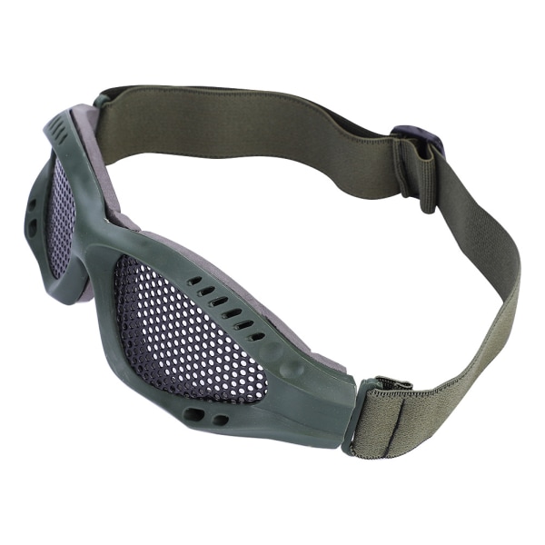 Metal Mesh Airsoft øjenbeskyttelse CS spilbriller med justerbar rem (Army Green)
