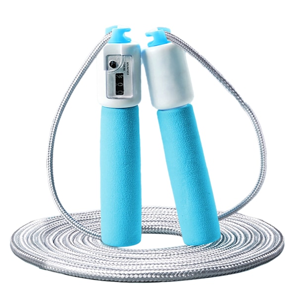 Jump Rope with Counter Adjustable Skipping Rope Rapid Speed Jumping Rope Cable for Tests and Competitions Blue