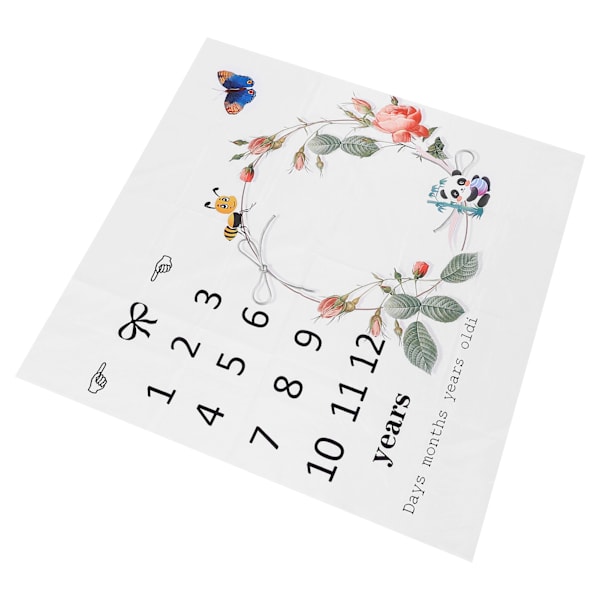 Blomster Panda Mønster Baby Månedlig Vækst Milepæl Fotografi Prop Baggrund Klud