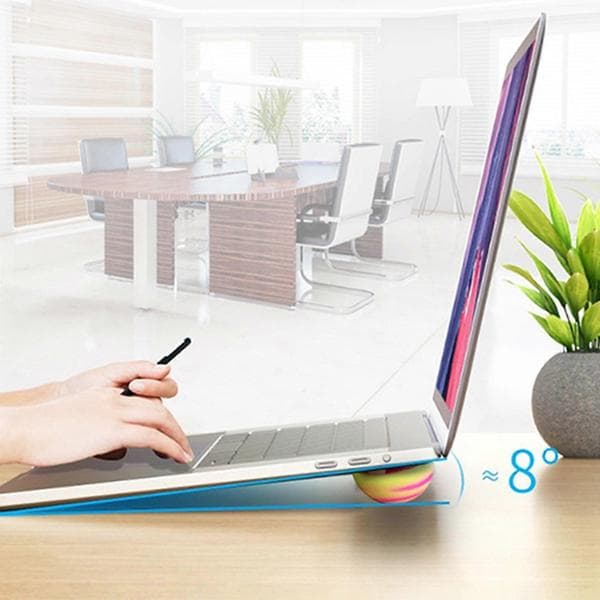 Silikone kølefødder til bærbar computer, lette, skridsikre for forbedret luftstrøm og ergonomisk skrivekomfort, hvid White