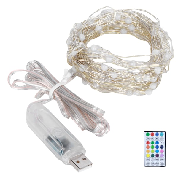 32,8 jalan 100LED String Light 16 Warna USB Remote Control IP44 Lampu Tahan Air untuk Rumah Kamar Tidur Pesta Festival