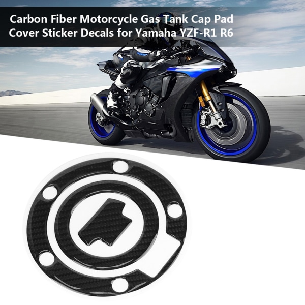 Carbon Fiber Motorsykkel Gas Tank Cap Pad Cover Klistremerkemerker for YZF R1 R6