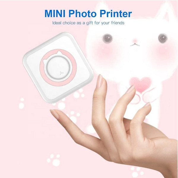 1 Rulle Printpapir til Etiketter, Kvitteringer, Fotos, Noter og Memoer - Bærbar Trådløs Printer Mini Lomme Bluetooth Kompatibel med Android iOS Smartphone