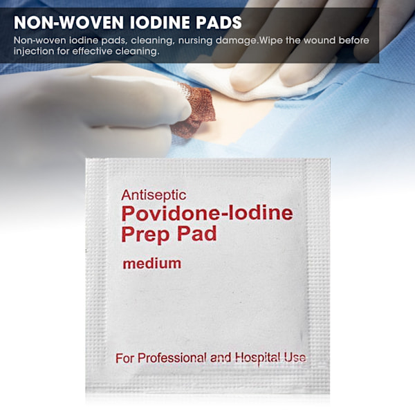 Bærbare Povidone Jod Non Woven Wipe Vådservietter Engangs Rengøringspude Åndbar (20 stk.)