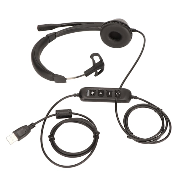 USB Business Headset Støyreduksjon Enkelsidige ørehodetelefoner Støtter samtalevolumjustering Mikrofondemping
