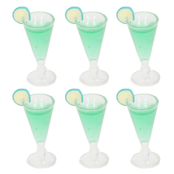 20 st dockhuscocktailglas, simulering av livsscen, 1/12 skala, minidrinkglas, leksak, dockhusdekoration, grön