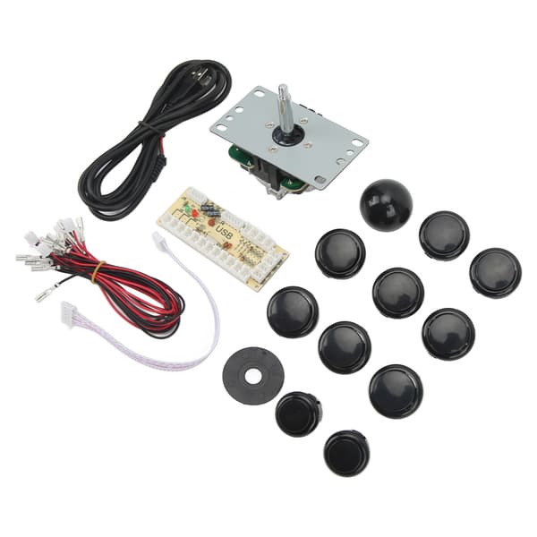 DIY USB-kontroller Datamaskin Rocker Oval Ball Joysticks med kontrollbrikke for arkadespill Svart