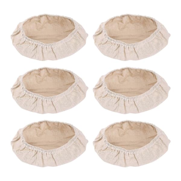 6 Pieces Oval Shape Bread Proofing Basket Covers Natural Rattan Baking Dough Sourdough Proofing Basket Cloth Liner Beige