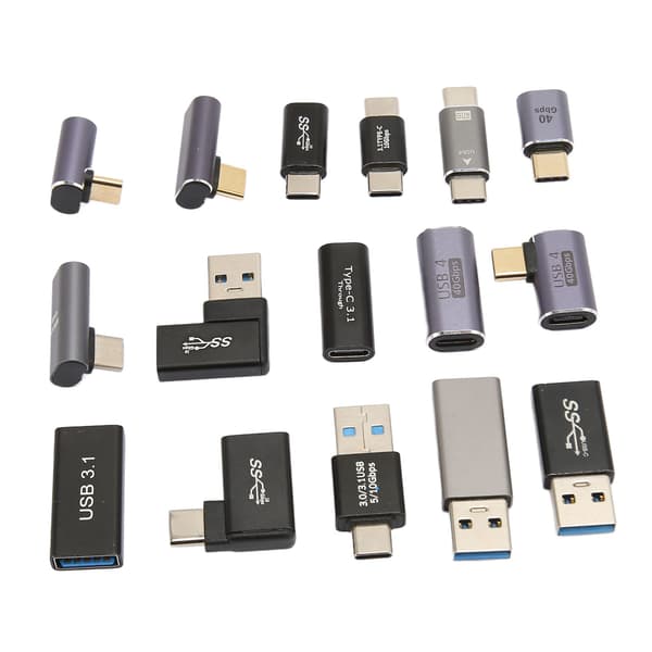 16 st USB-adaptrar USB 3.0 3.1 Typ C Aluminiumlegering Olika Vinklar USB-adapterkit för Telefon Dator Periferiutrustning