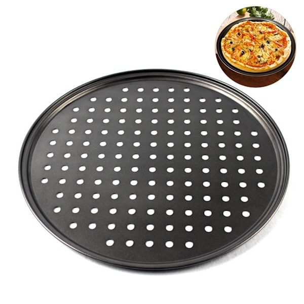 Non Stick Pizza Pan Pizza Tray Rund Pizza Stekebrett Sterkt Stekeverktøy