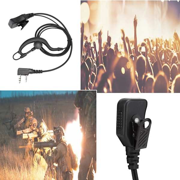 K-huvud Intercom-hörlurar PTT Justerbar volym Hörlurar Passar för Bao Feng Kenwood HYT
