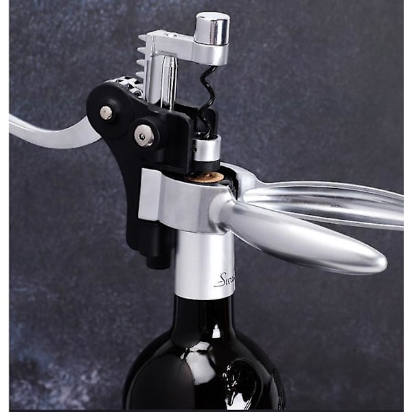 Black Wine Corkscrew Set med diverse kapselskärare och vinproppsextraktion