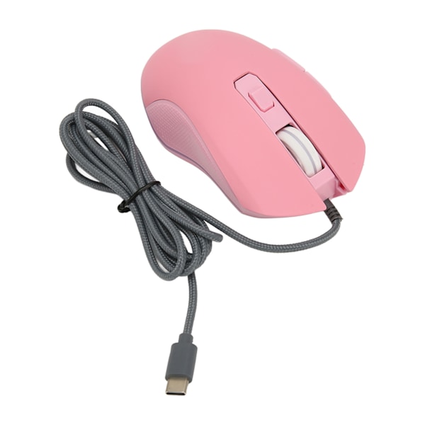 Usb C -hiiri, Type C -pelihiiri, 7 LED-taustavaloa, 4 säädettävää DPI-asetusta, 6 painiketta toimistoon, kotiin, kannettavaan tietokoneeseen, pöytätietokoneeseen, vaaleanpunainen