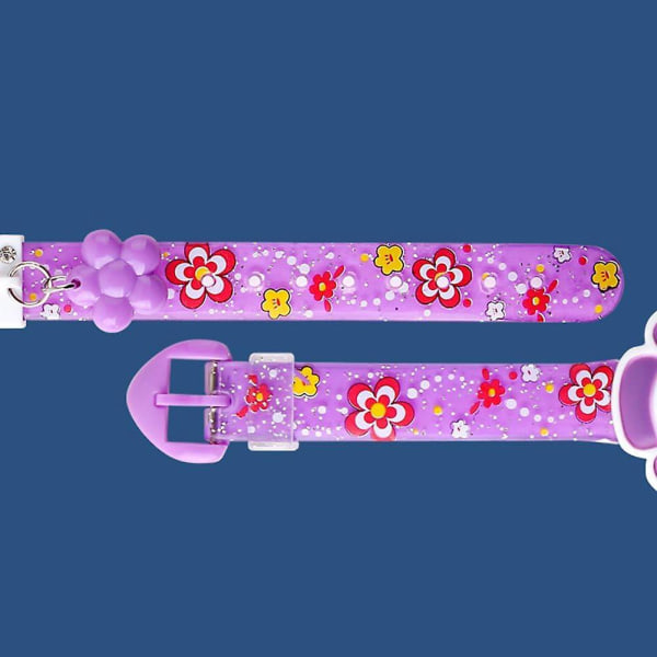 Söpö lasten silikoni-kukan muotoinen digitaalinen watch - vapaa koko, violetti