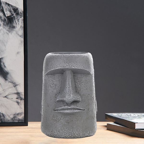 2 stk. Påskeø-statue Blomsterpotte Sukkulentpotte til hjemmet 10,2 x 9,3 x 11,6 cm