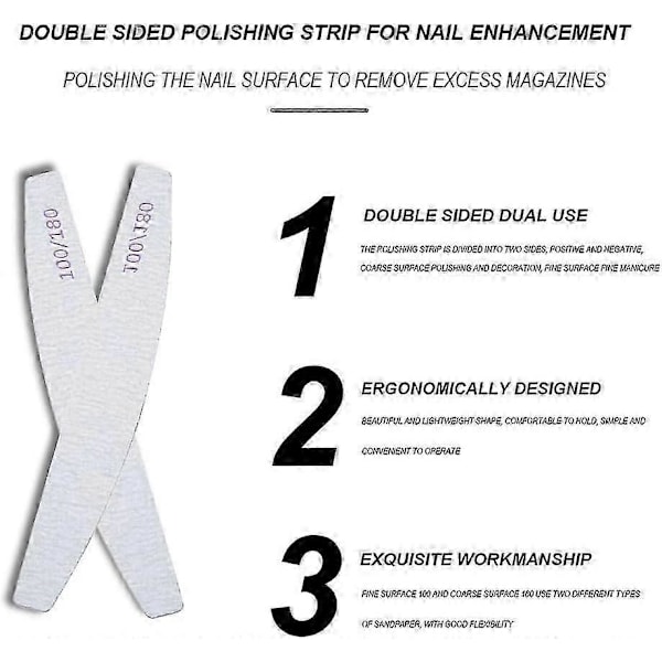 Neglefile, 4 stk. Professionelle neglefile, dobbeltsidet smergellærred, neglefil, neglestylingværktøjer, til neglepleje og styling_SZXM