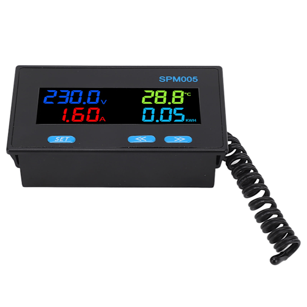 Digital Voltmeter Ammeter Panel 8 i 1 Multifunksjonell Power Meter Farge LCD-skjerm AC Energimonitor AC60‑300V 20A
