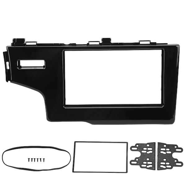2DIN bilradio fascia central kontrol audio navigation panel udskiftning til Fit Jazz LHD UV sort 2013‑2015