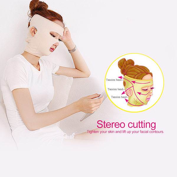 Facial Slimming Mask Slimming Bandage Ansiktsbehandling Dubbelhakvård Viktminskning Ansiktsbälten M