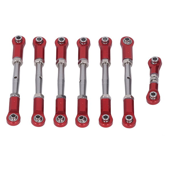 7PCS Justerbar Länkstång i Metall för Traxxas 1/10 RC Bil Justerbar Länkstång Set Röd