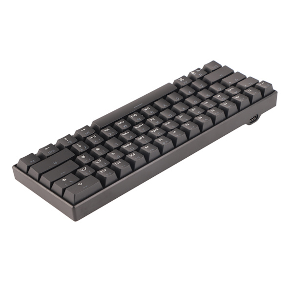 Mekanisk tangentbord 61 tangenter Tre lägen Stöd Trådlös Bärbar Ergonomisk Laddningsbart Batteri Speltangentbord Grön axelkropp