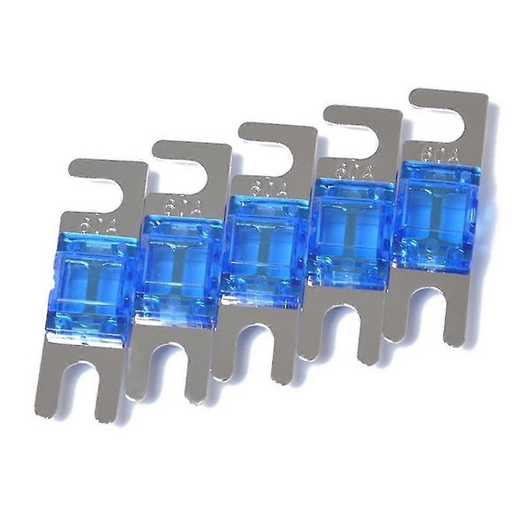5 stk./pakke 30a / 40a / 60a / 80a / 100a Nikkelbelagte Mini Anl Sikringer Zekai Blå60A