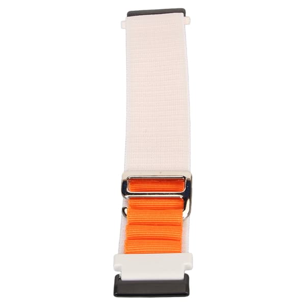 Elastisk vevd nylon smartklokkebånd erstatningstilbehør som passer til Fitbit Versa 4 3 Sense 2 Hvit og Oransje