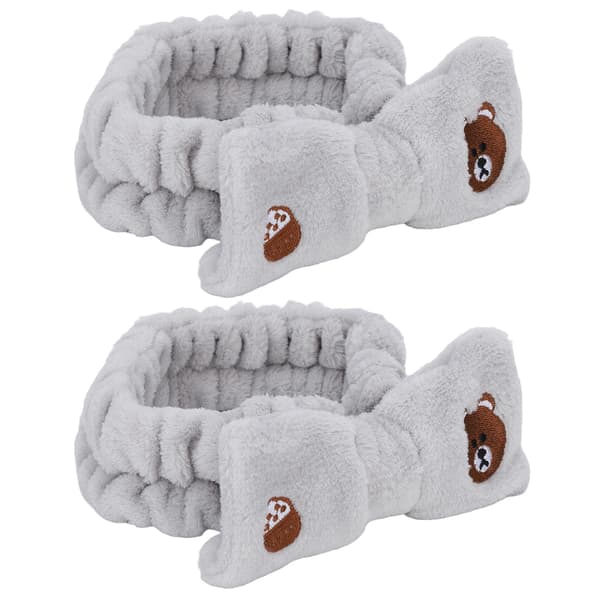 2 stk. makeup-hårbånd, elastikdesign, koralfleece, let, kompakt, blødt, behageligt ansigtshårbånd