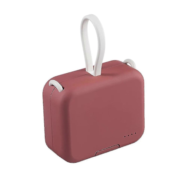 Bärbar Powerbank och Telefonhållare, Bärbar Trådlös Laddningsskatt Mobiltelefonhållare, Liten Bärbar Laddare Zekai Röd