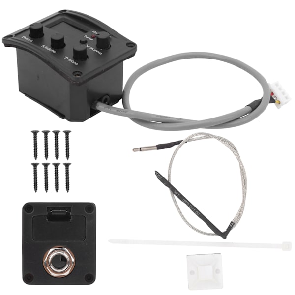 Ukulele Pickup EQ färgtuner med LED-skärm Elbox 3-segments Equalizer Musical