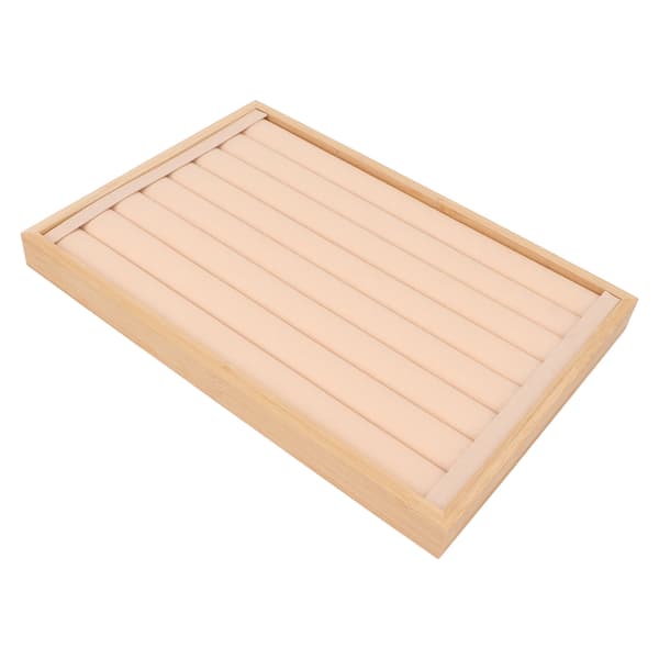 Ringbricka 7 Rader Stapelbar Skyddande Repsäker Foder Lådinsats Örhängen Förvaringsdisplay Beige