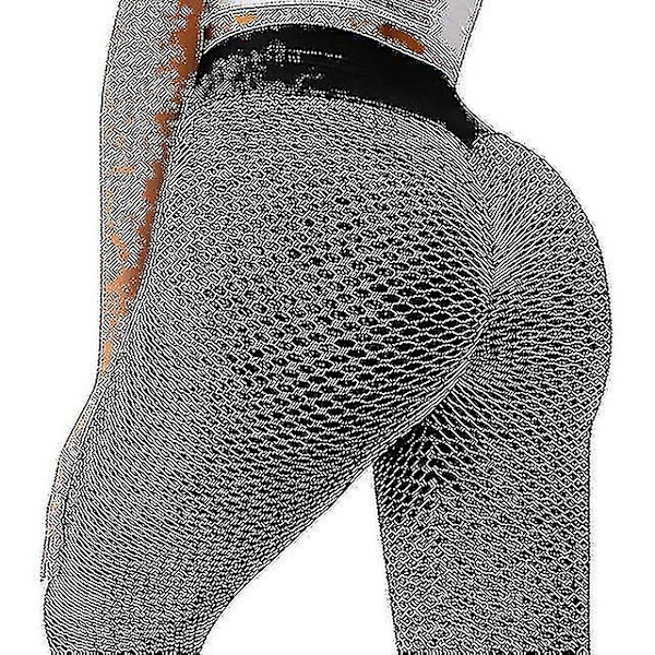 Butt Lift Yoga Leggings til kvinder - Anti-cellulite træningsbukser 2XL Mørkegrå