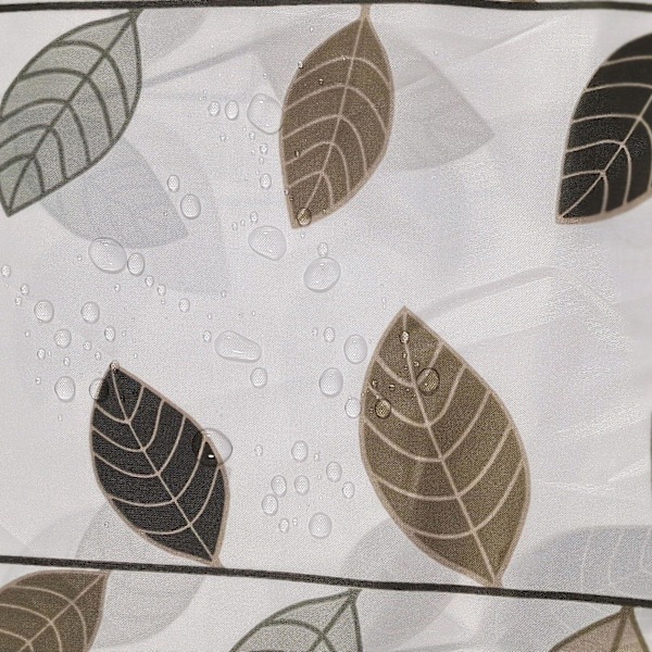 1 st Vattentätt Duschdraperi 180 x 180 cm Tillverkat av Polyester, Småbladigt Mönster, Anti-Mögel och Anti-Bakteriellt för Badrum, Lätt att Rengöra