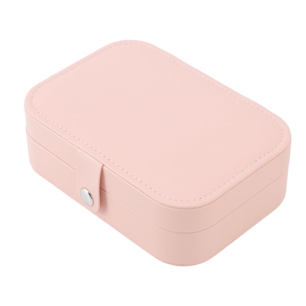 Smyckeskrin Bärbar Vacker Rosa Halsband Ring Örhänge Förvaring Låda Justering Läder Resa Smyckeskrin med Lås