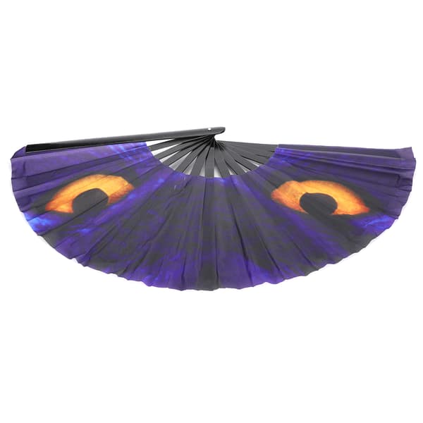 Uggla Öga Kung Fu Solfjäder Bambu Vikbar Handsolfjäder för Halloween Juldekoration Present
