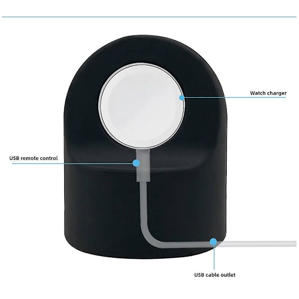 Holdbar Silikonopladerholder til Serie 1-8, SE og 5-1 Ure (38-49mm), Kompatibel med Natbord