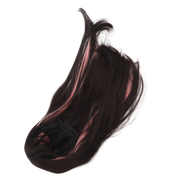 Highlight Long Peruukki Hengittävä Mesh lämmönkestävä pitkä peruukki Bang for Women Lady Black Pink