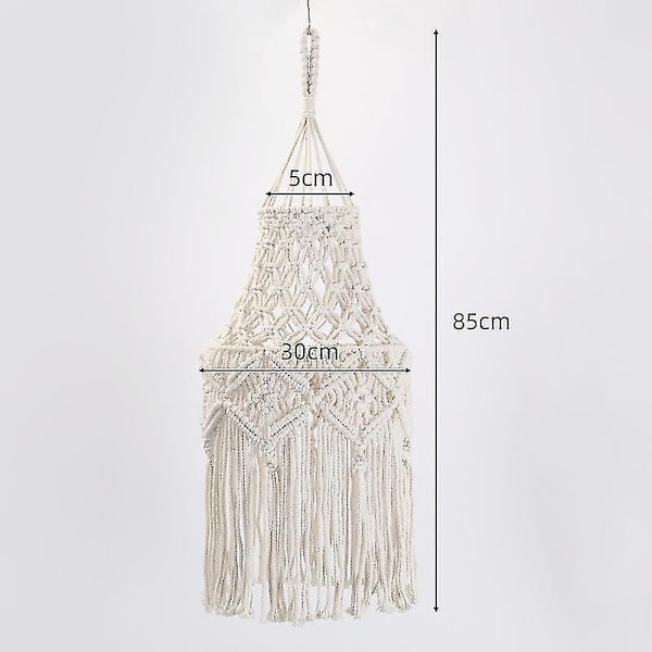 Håndvævet Blonde Lysekrone Skærm - Boho Boligindretning