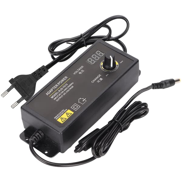 Strømadapter Justerbar Spænding Hastighedsregulering 90W 2.5A 3-36V LED Digital Display Adapter 100‑240VEU Stik