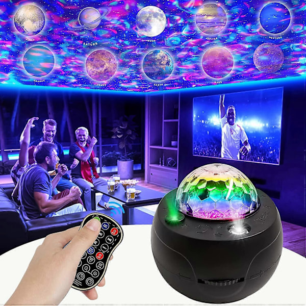 Dww-LED stjernehimmel projektor med fjernbetjening, Galaxy planetarisk projektor med højttaler og timer, gave til børn, fest, fødselsdag, værelse